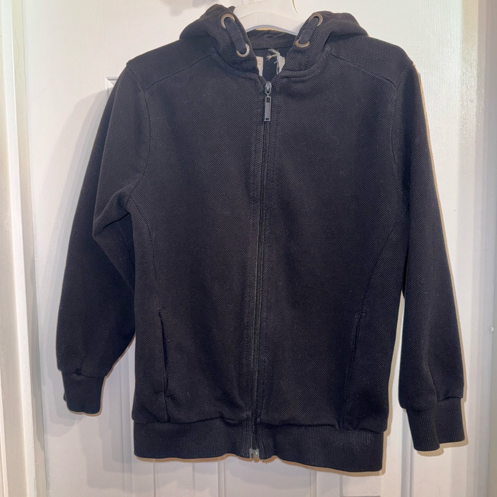 Zara Black Zip Hoodie Jacket with pockets, size Small